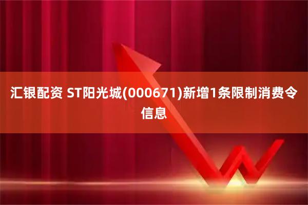 汇银配资 ST阳光城(000671)新增1条限制消费令信息