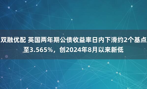 双融优配 英国两年期公债收益率日内下滑约2个基点至3.565%，创2024年8月以来新低